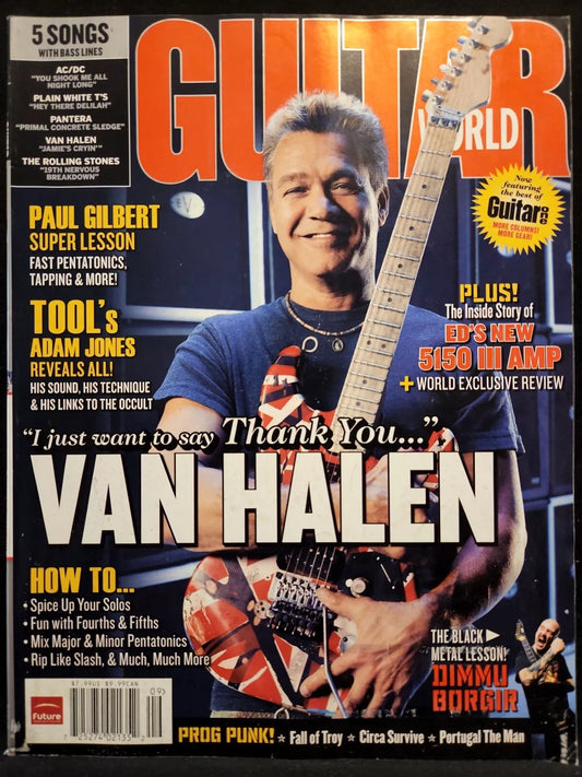Guitar World Magazine September 2007 Cover Eddie Van Halen/ Tool Adam Jones